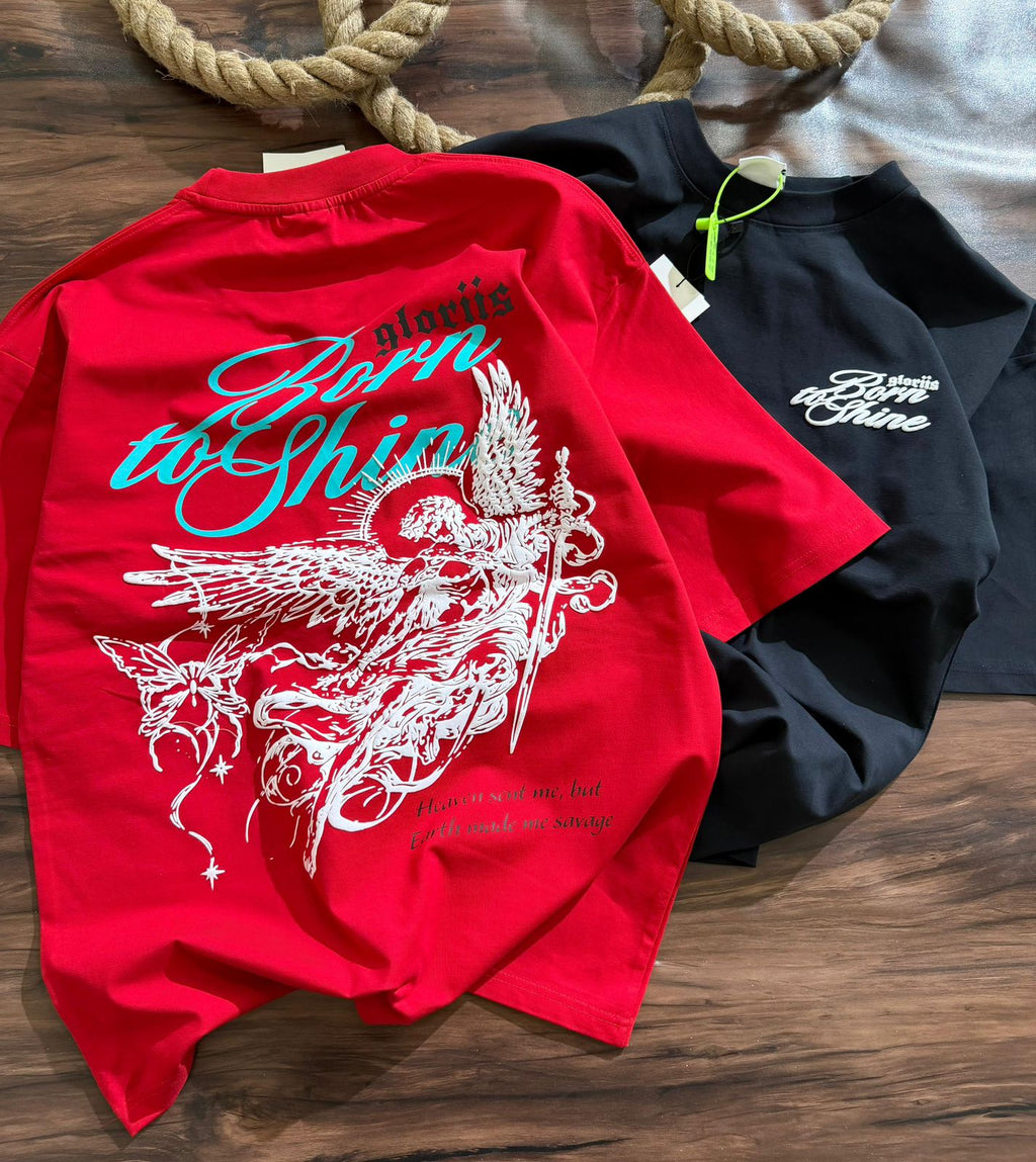 Angel Graphic Print Oversized T-Shirt